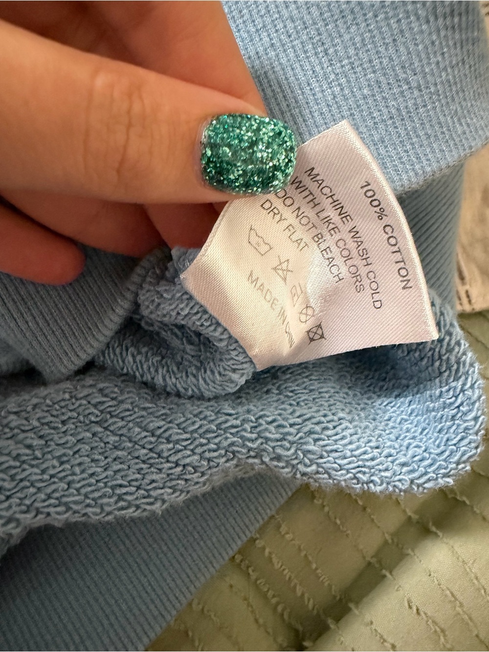 Parke Baby Blue Crewneck Sweatshirt with White Collegiate Lettering - Picture 6 of 7